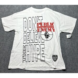 Public Enemy Defend Brooklyn T-Shirt Women's 2X Plus White Short Sleeve Knit New